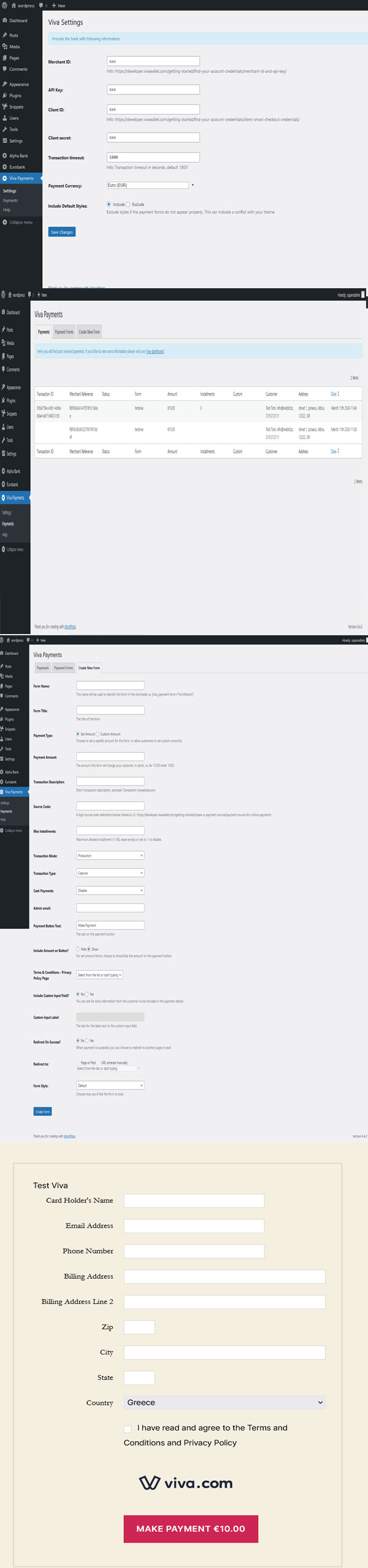 Screenshots WordPress Viva